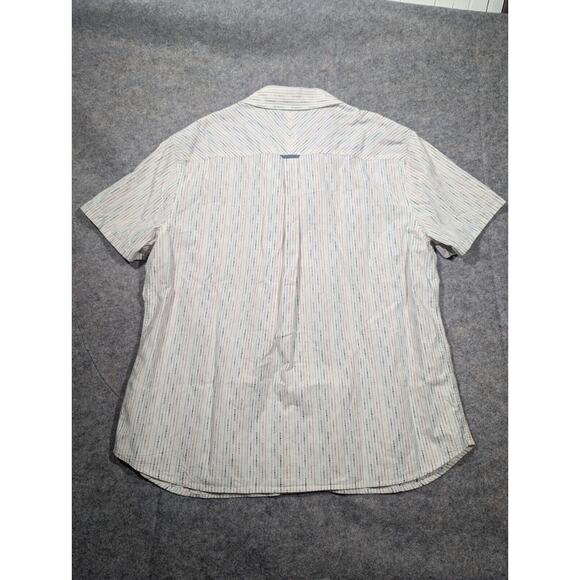 Carbon2cobalt XXL White Color Pattern Print Short Sleeve Button Down 100% Cotton - Picture 6 of 6